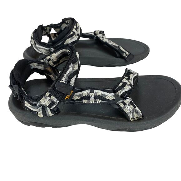 Teva Hurricane Sandals Unisex 5 Black Gray Soft Footbed Hook and Loop - Picture 8 of 13